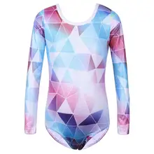 BAOHULU/гимнастическое трико с длинным рукавом для девочек, с 3D рисунком, для малышей, балетное трико, для детей, подростков, для занятий спортом, танцевальный костюм, боди