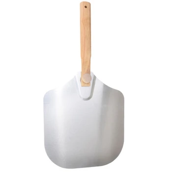 

Pizza Shovel with Wooden Handle Cake Safe Transferer Baking Tools Removable and Folding