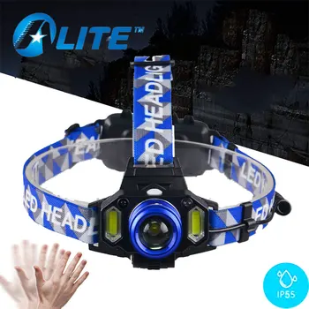 

TMWT Mining Fishing Headlamp 10W XML T6 and 2x COB LED Micro USB Rechargeable Headlight with Motion Sensor