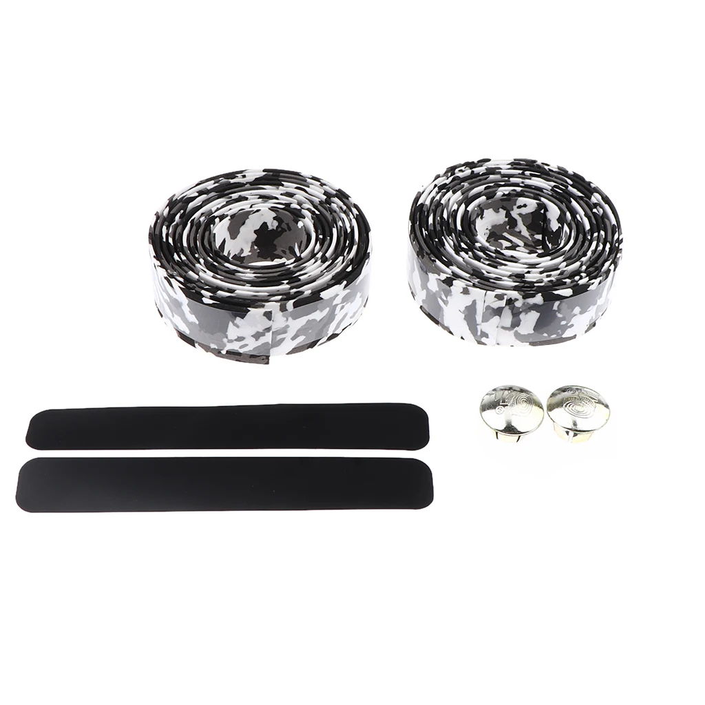 1Pair Anti-slip Bicycle Handlebar Tape Carbon Surface + EVA Foam Handle Bar Strap – 200cm