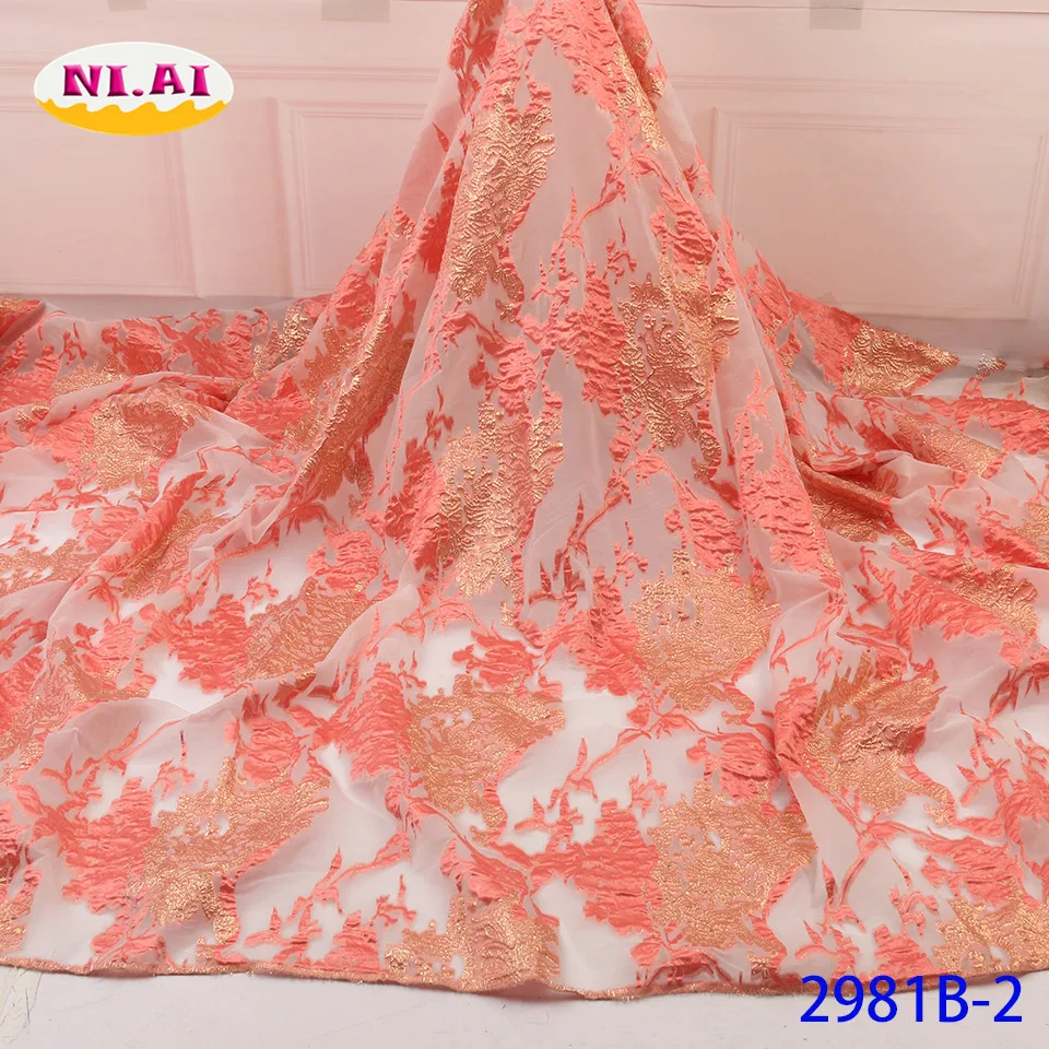 Дизайн, парчовая кружевная ткань, французские нигерийские кружева, ткань высокого качества, ткань для свадебных платьев NA2981B-2