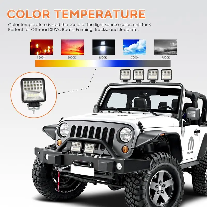 Led Pods, 2 шт. 4 дюйма точечный прожектор комбинированный рассеянный квадратный светодиодный рабочий свет внедорожные светодиодные кубики светодиодные фары дальнего света для грузовика 4X4 Tra