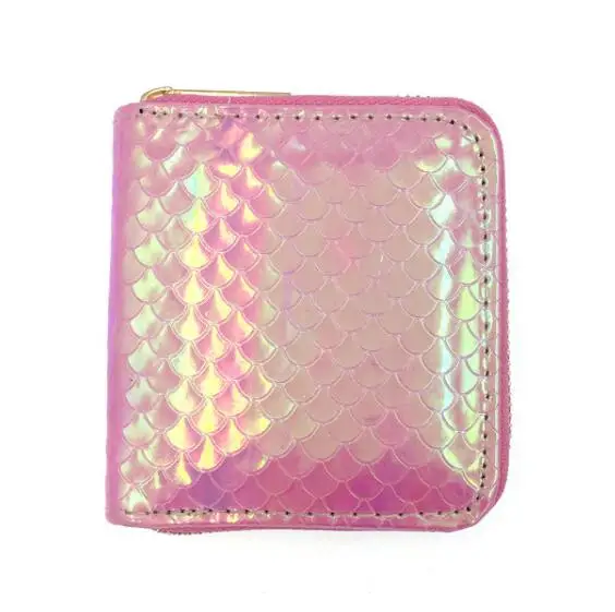 Дешево 2019 Бесплатная доставка, квадратный мини кошелек в форме сердца с рыбками, на молнии, маленький кошелек из искусственной кожи, кошелек с нуле...