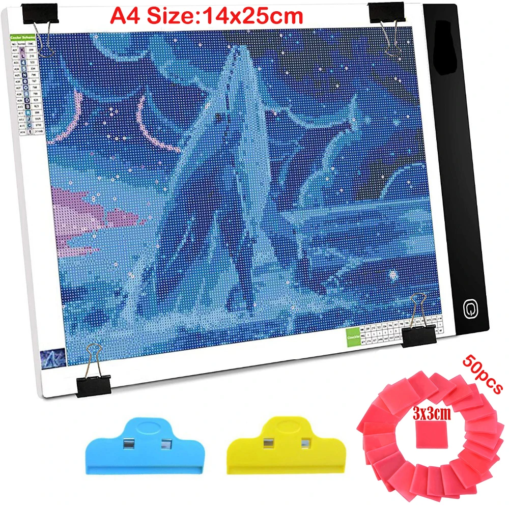 

A5 Size Three Level Dimmable Led Light Pad,Tablet Eye Protection Easier for Diamond Painting Embroidery Tools Accessories Kits