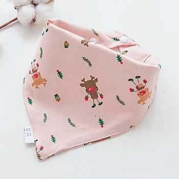 

Christmas Baby Bibs Triangle Double Layers Cotton Baberos Cartoon Character Animal Print Baby Bandana Bibs Dribble Bibs Towel