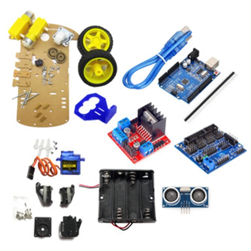 

Smart Robot Car Kit Include Uno R3,Ultrasonic Sensor, Bluetooth Module For Arduino With Tutorial