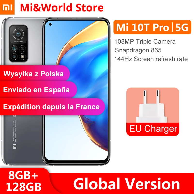 Смартфон Xiaomi Mi 10T Pro 8 ГБ ОЗУ 128/256 Гб ПЗУ Восьмиядерный процессор Snapdragon 865 144 Гц