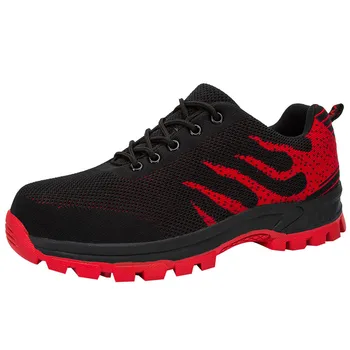 

Breathable Safety Shoes Men's Steel Toe Thick Bottom Shoe Outdoor Work Sports Male Non-Slip Casual Construction Shoes zapatillas