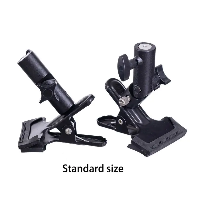 Reflector Clip Clamp E-shape Bracket Holder Light Stands Attachment for Photo Shop Reflector and Background Screw Mount Swivel