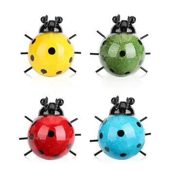 

4pcs Metal Ladybugs Garden Fence Wall Art Decoration Outdoor Wall Sculptures Outdoor Garden Decoration