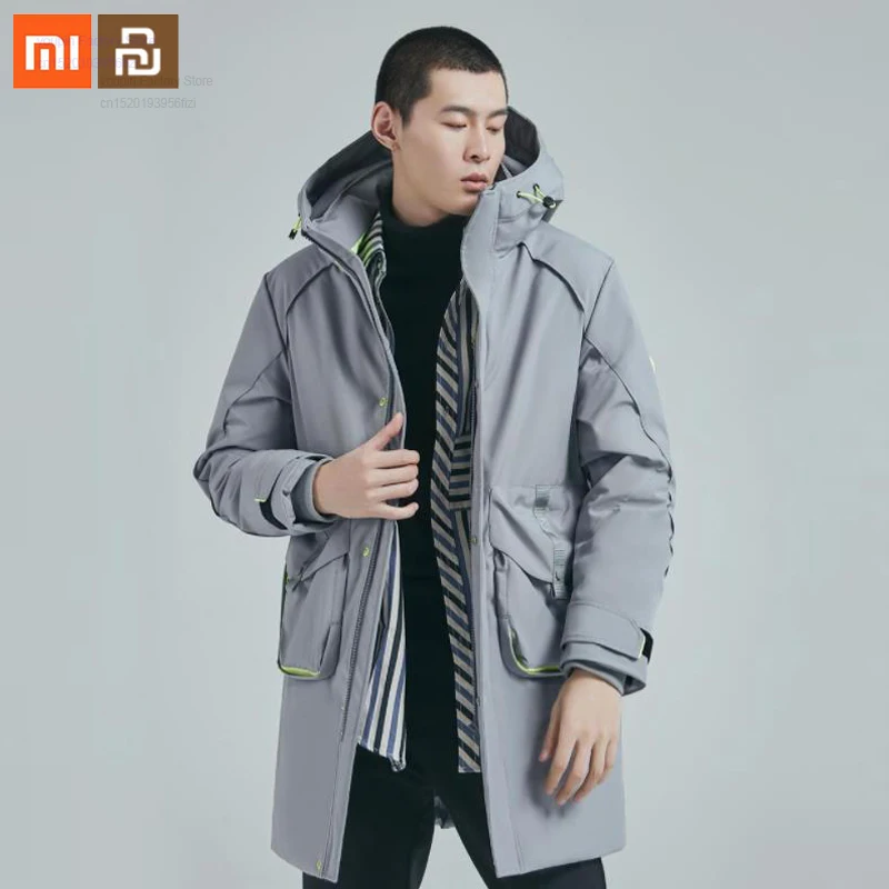 Xiaomi youpin пуховая куртка life мужская повседневная пуховая куртка 90% белый пуховик на утином пуху 4 Водонепроницаемая зимняя длинная мужская пуховая куртка smart
