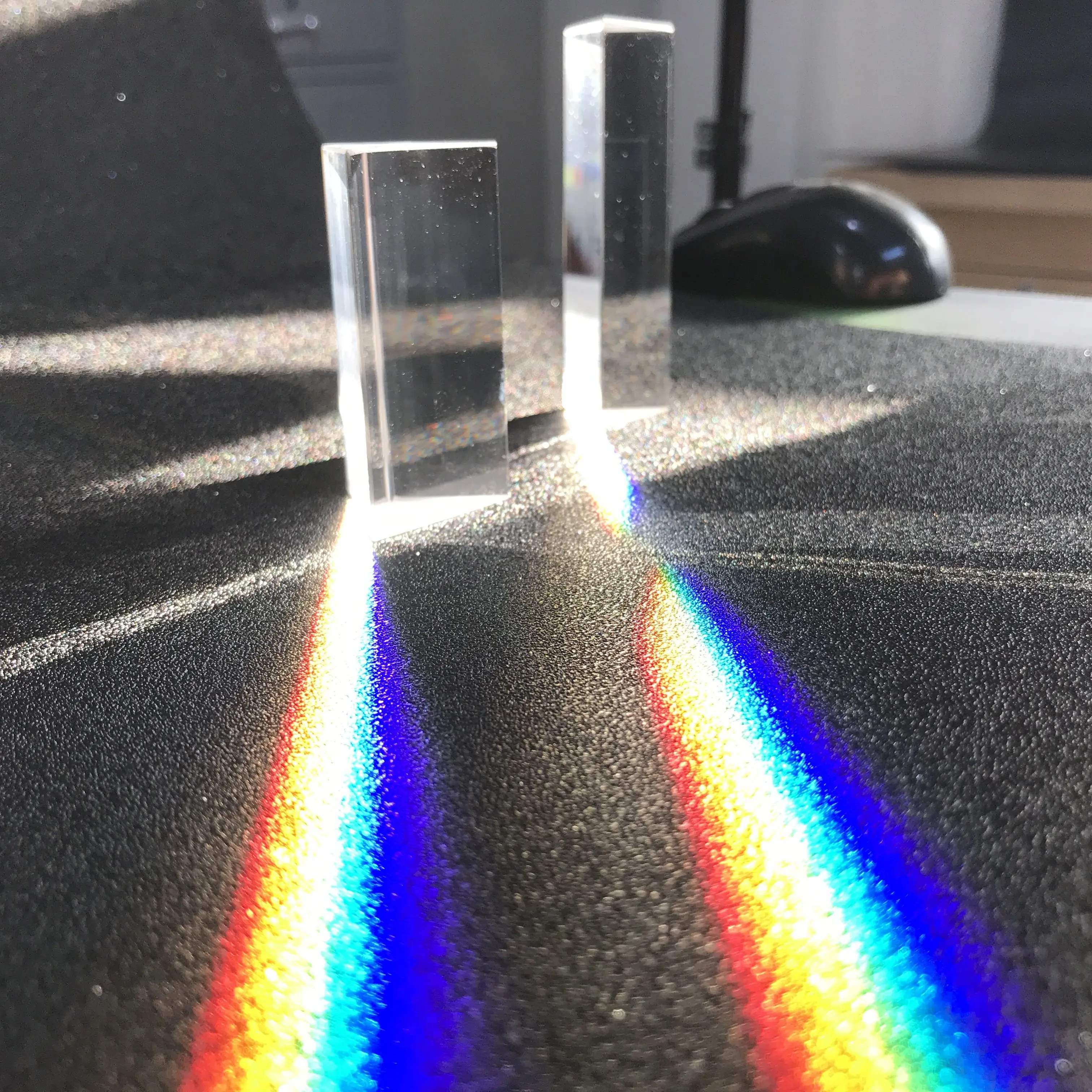 25x25x80mm Rainbow Triangular Prism Optical Prisms Glass Physics Teaching Refracted Light Spectrum Children Students Present