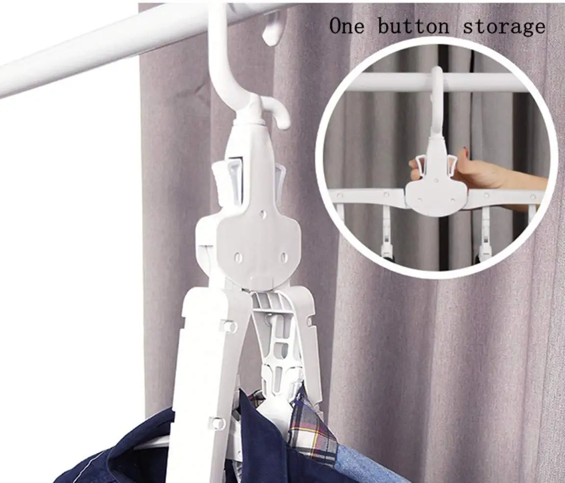 new multi-function magic hanger storage artifact folding hanger plastic drying rack vibration sound seamless hanger
