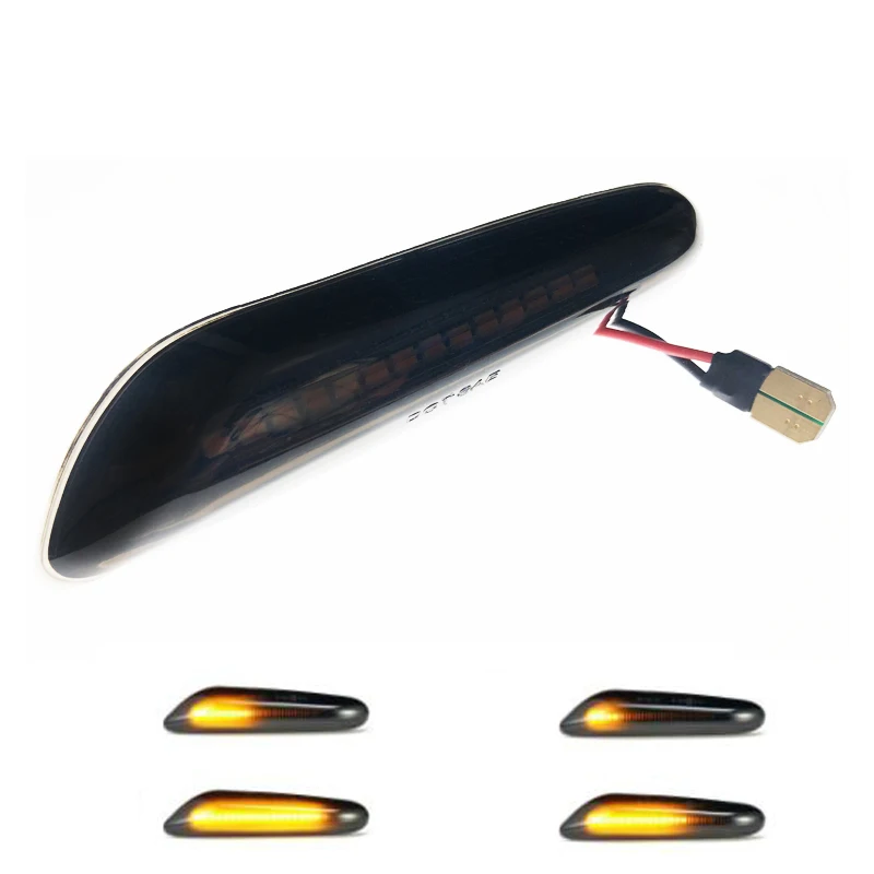 

2x sequential flashing led side turn signal lights for BMW F10 X1 E84 X5 E53 E46 E60 E61 E81 E82 E87 E88 E90 E91 E92 E93