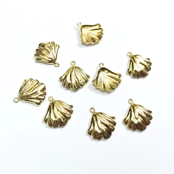 

Wholesale Newest 18mm*18mm 30pcs/lot Gold Color/ Copper Metal Small Shell Charms For DIY Earring /Bracelet