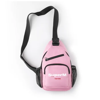 

SuperM Kpop Name Logo Cool Waist Bags with zipper Cross-shoulder pocket Color 2019 New Style small items Idol mobile phone bag