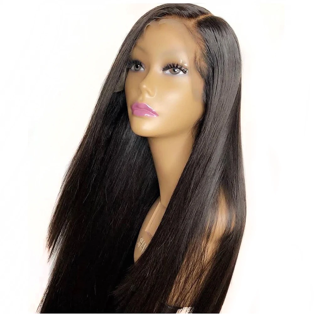  Fantasy Beauty Deep Part Long Straight Hair 13x6 Lace Front Wig Natural Hairline Heat Resistant Syn