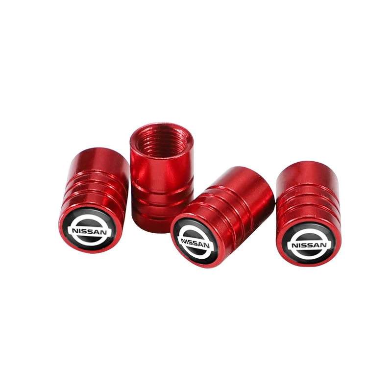 Válvula de neumático de rueda de Metal, Perno de tapas, accesorios de polvo para Nissan Qashqai Juke x-trail Tiida Teana Skyline Almera Altima, 4 Uds.