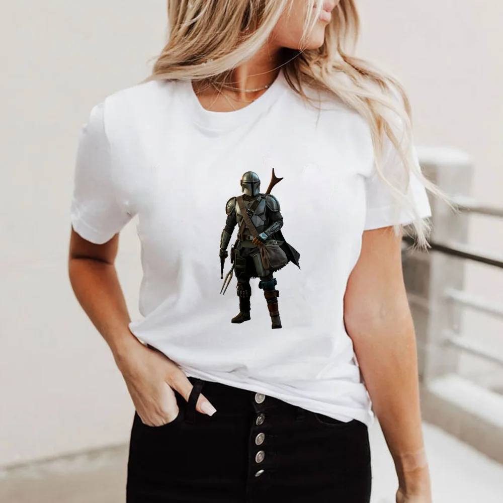 スターウォーズファッション女性のtシャツ夏半袖oネックtシャツmandalorian原宿ディズニーtシャツ女性トップ Tシャツ Aliexpress