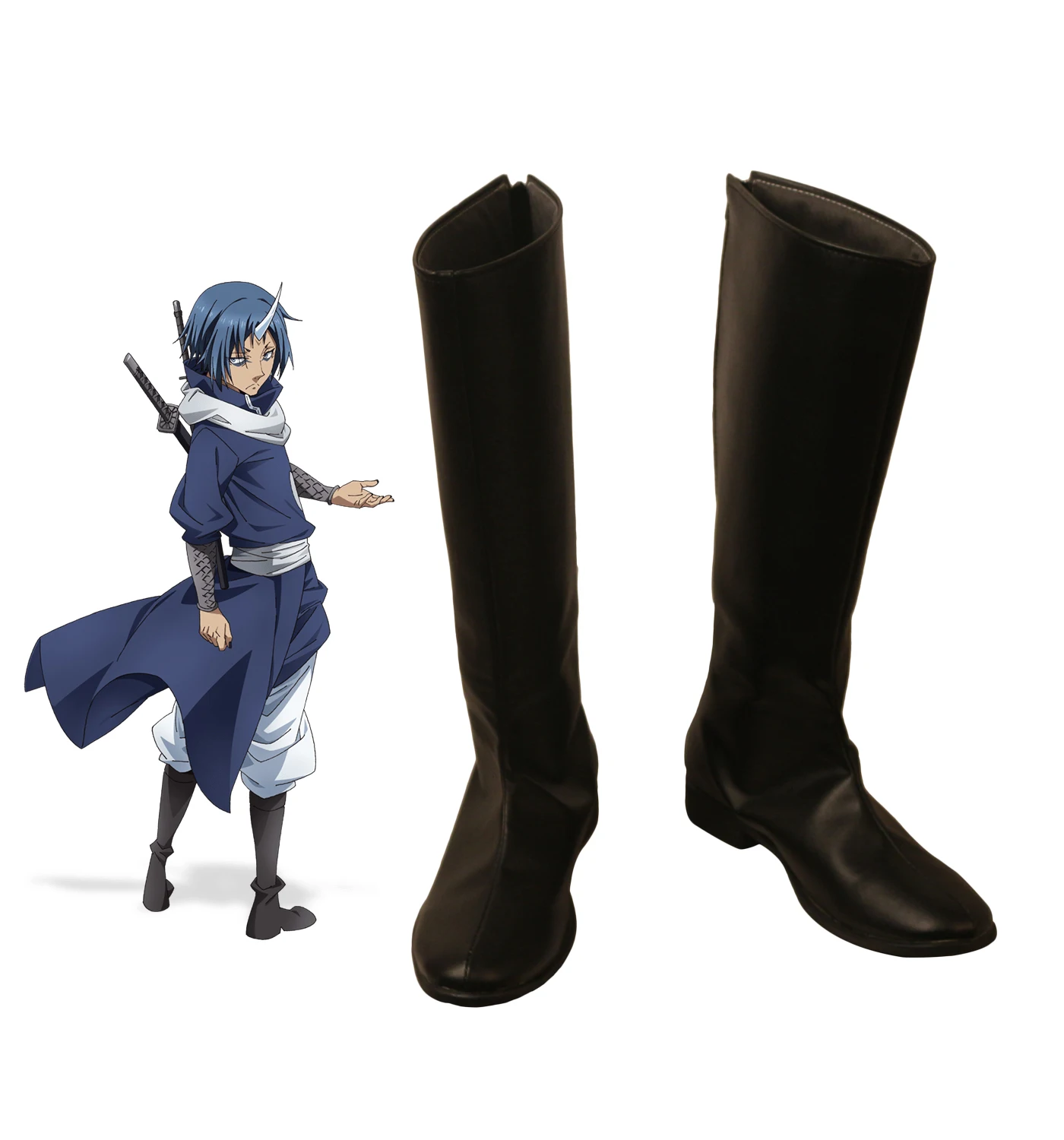 

Tensei Shitara Slime Datta Ken Souei Cosplay Boots Black Shoes Custom Made for Boys and Girls