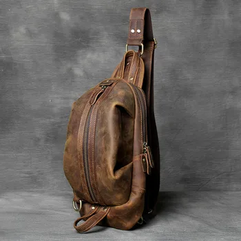 

Genuine Leather Men Bag Casual Business Man Shoulder Crossbody Bags Cowhide Large Capacity Top Layer Leather Travel Message Bag