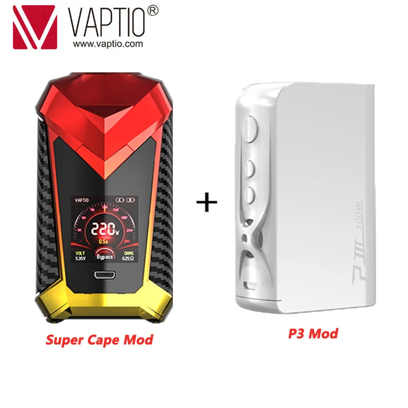 Электронная сигарета vape мод 220 Вт Vaptio супер Кейп бокс 1 3 дюймов дисплей tft экран