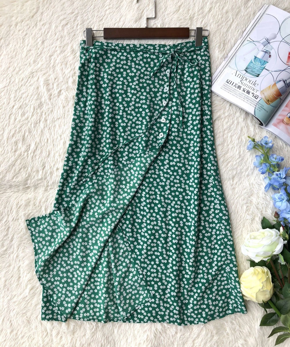 midi length wrap skirt