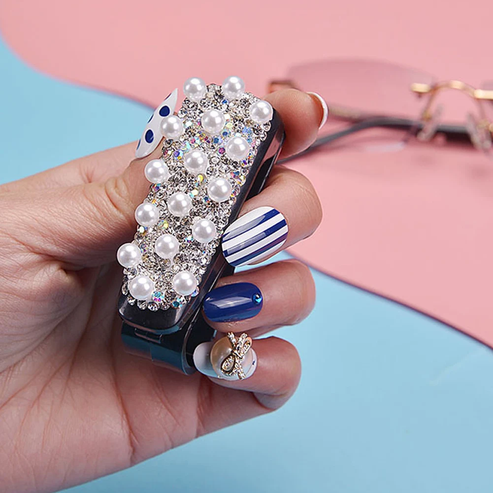 Luxury Car Glasses Case Eyeglasses Clip Ticket Card Clamp Fastener Cip Portable Sun Visor Sunglasses Rhinestone Holder | Автомобили и