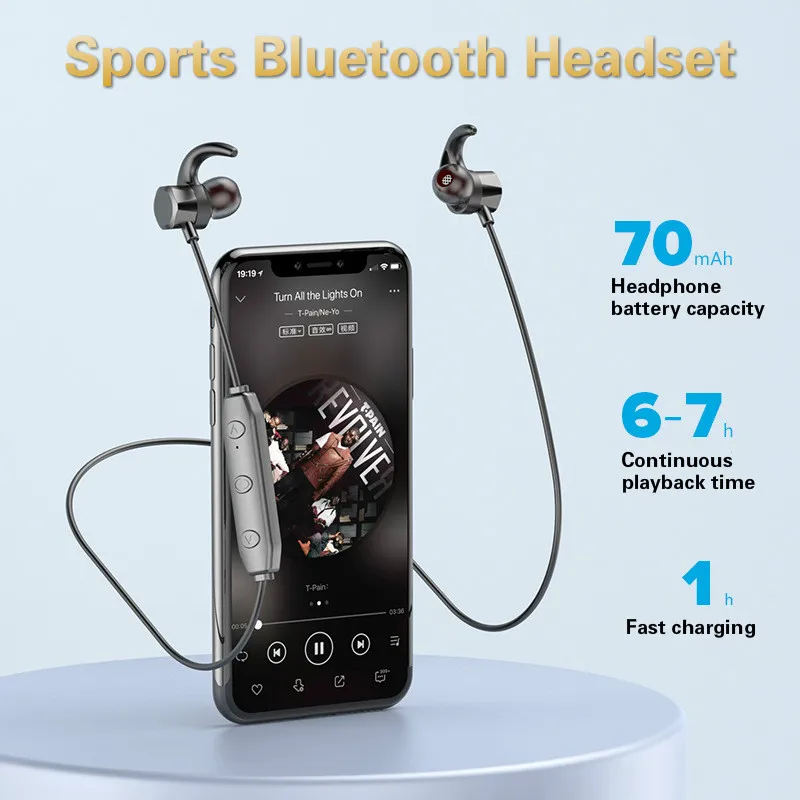 neckband Sports Bluetooth Earphone Wired Gaming Headset with Micr Stereo HIFI Earbuds Support Volume Control for xiaomi huawei