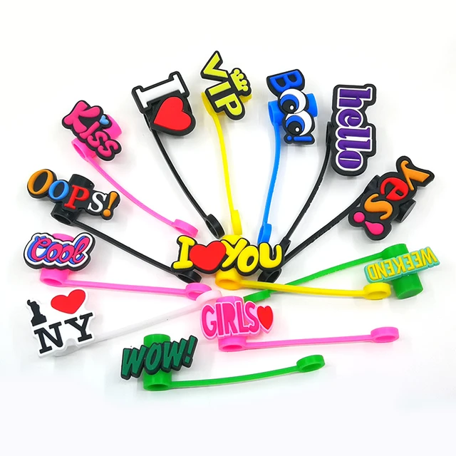  Silicone Straw Caps Drinking Straw Straw Charms for