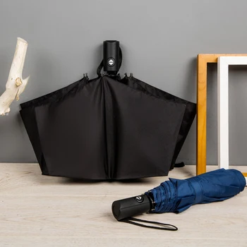 

Men's Business Automatic Folding Umbrella Lady Car Windproof Umbrella Portable Black Coating 10K Sun Protection Parasol