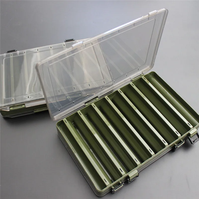 green 1 шт., новые коробки для рыболовных снастей, двухсторонняя коробка, рыболовные приманки в виде кальмаров зажимный элемент, приманка для минноусов, контейнер для снастей - Цвет: green