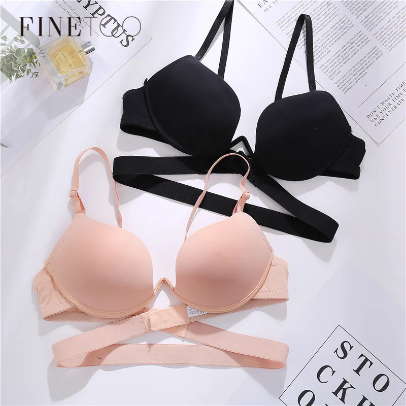 

Sexy Bra Women U Backless Lingerie Deep V Underwear Low Push Up Bra A B Cup Sexy Bras Soft Female Intimates Free Extenders Strap