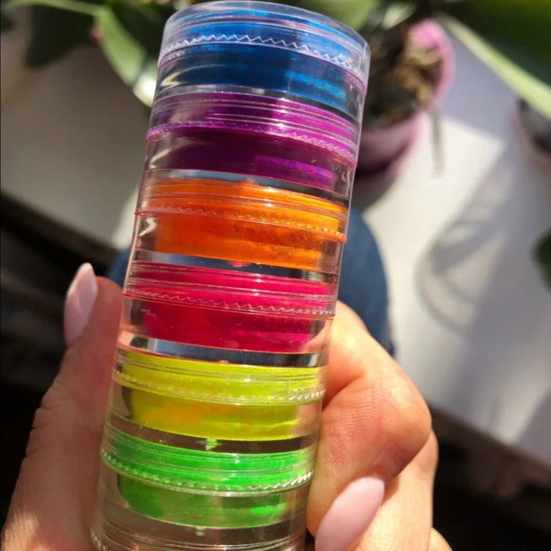 6 Colors/lot Fluorescent neon pigment Stack Bundle &quotFluorescent Pigment&quot For Eyes Face Makeup Nails Eyeliner Pigment HJ8989-k |