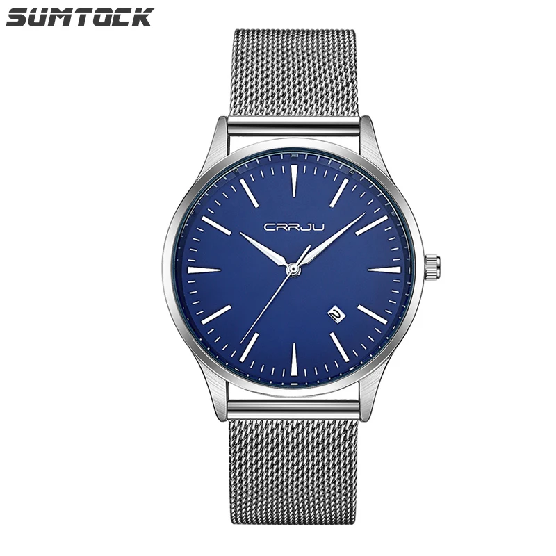 SUMTOCK Mens Watches Top Brand Luxury Quartz Wristwatches 2019 Men's Watch With Blue Gift For Men Watch reloj hombre lige lujo