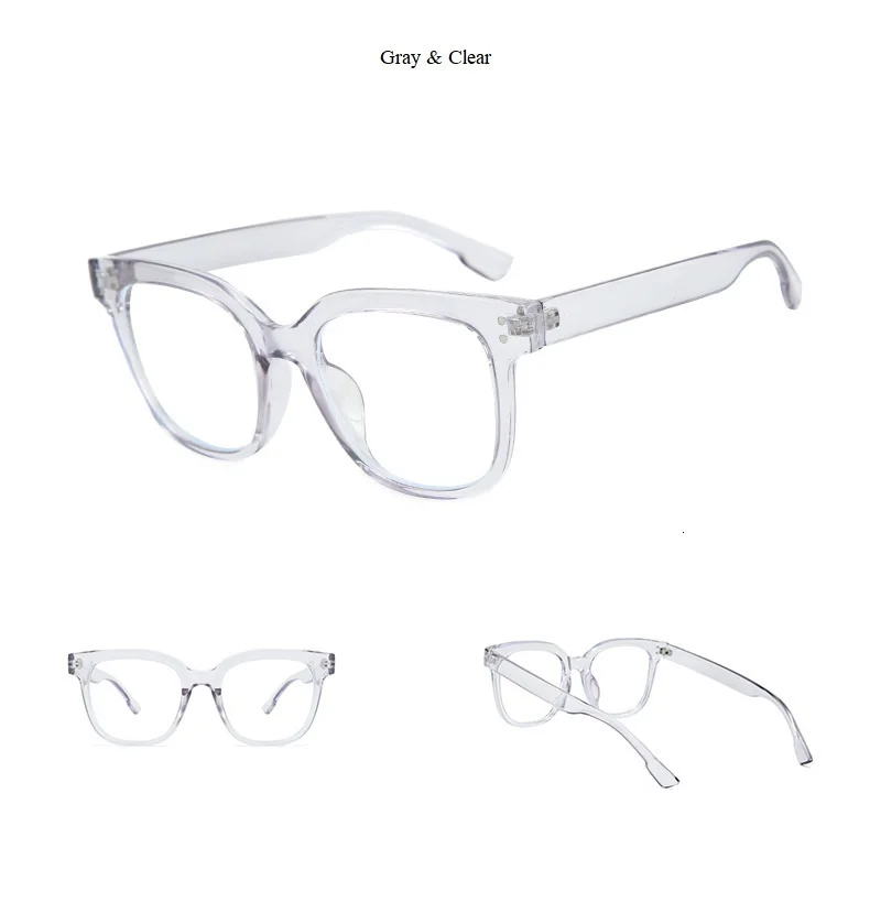 Анти-синий светильник, женские квадратные очки, оправа для мужчин, заклепки, черные, прозрачные очки для женщин, большие размеры, Ретро стиль, компьютерные очки, прозрачные