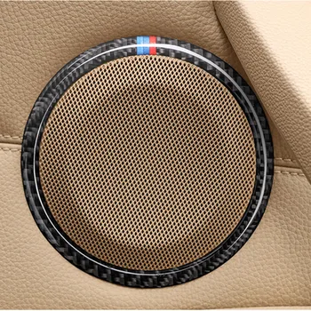

For BMW E90 3 Series 320i 325i E84 X1 2005-2012 Accessories Carbon Fiber Car Door Speaker Loudspeaker Decorative Circle Stickers