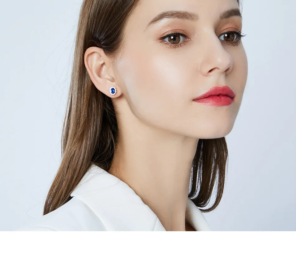 PAG& Mag Мода S925 прекрасные серебряные цветочные серьги-гвоздики Кашмир натуральный бархат Королевский синий серьги-гвоздики