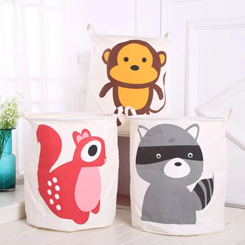 

New Cartoon Folding Storage Basket Hamper Bathroom Large Storage Bucket Laundry Basket Children's Room Toy Sundries Storage Bag