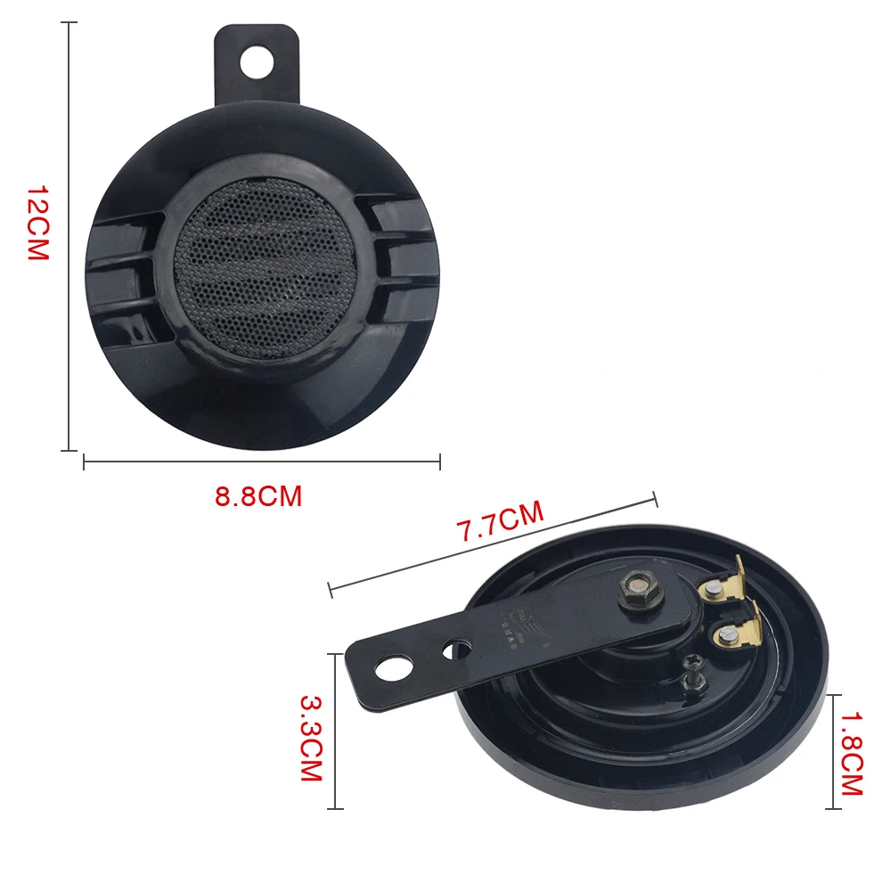 12 В водонепроницаемый мотоциклетный Рог черный мото Громкая труба 110дб мопед грязный велосипед электрический автомобиль скутер воздушные рожки мотоцикл