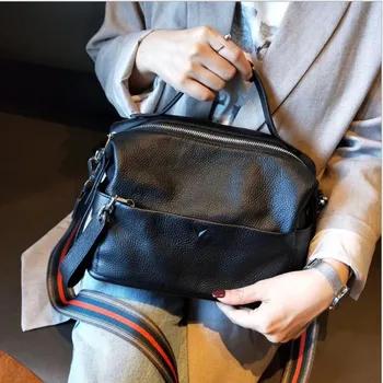 

High Quality Genuine Leather shoulder Bags for Women 2020 Woman's Handbag For Girl Luxury Designer Casual Messenger Bag Female 2