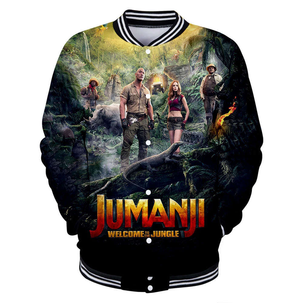 Дизайн, бейсбольная форма Jumanji, Осенние повседневные бейсбольные куртки Harajuku Jumanji размера плюс для мужчин, уличная одежда