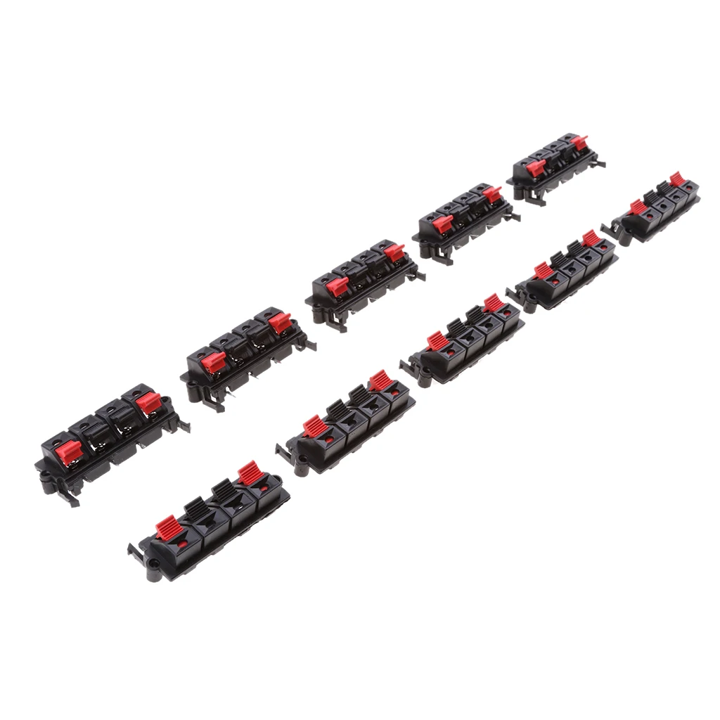 10 Pieces 4 Position Push/Release Spring Loaded Audio Jack Speaker Terminal