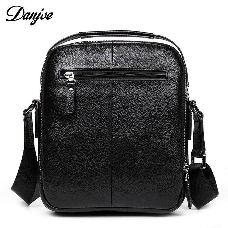 

Genuine Leather Danjue Men's Courier Bags Cow Leather Messenger Bag Designer Handbag High Quality Genuine Leather Bag For IPad