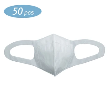 

50pcs Disposable Face Shield 3D Design Adult Breathable Safety 3-ply Dustproof Anti-fog Non-Woven Fabrics Mas k with Ear Loops