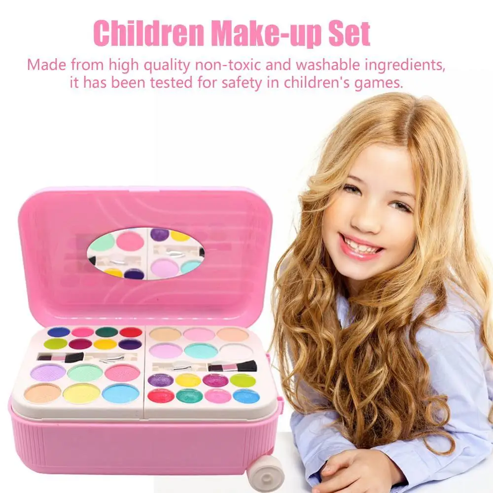

Kid Makeup Set Toys Suitcase Dressing Cosmetics Girls Toy Plastic Safety Beauty Pretend Play Children Makeup Girl Games Gifts