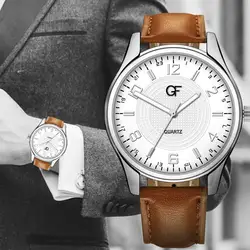 Мужские кварцевые часы PU кожаный ремень светящаяся указка деловые Наручные часы Подарки IK88