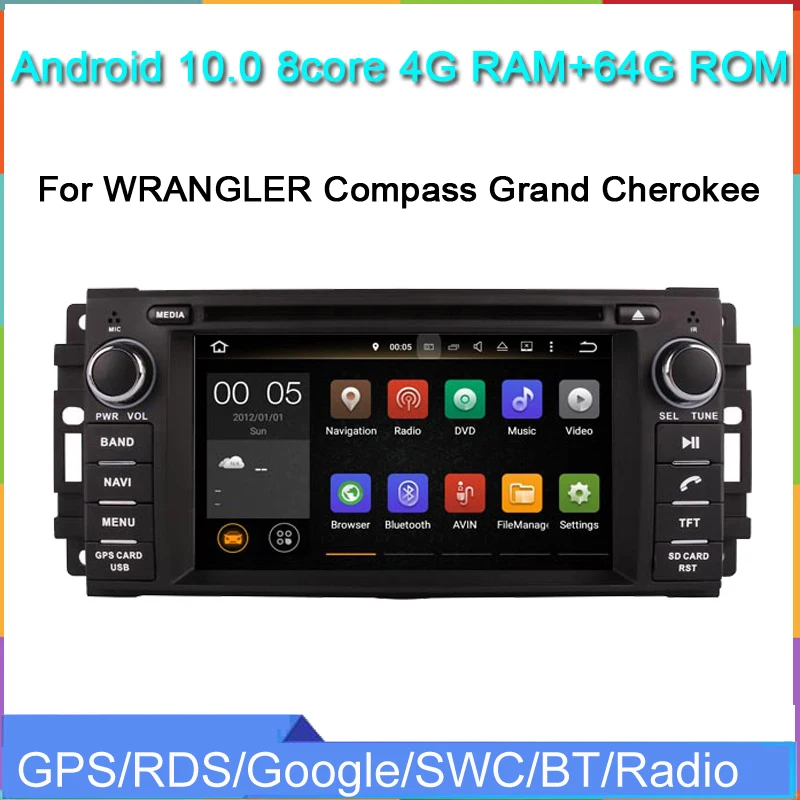 Android10 car multimedia dvd player for JEEP WRANGLER Compass Grand Cherokee Dodge 300C Sebring 2008-2011 radio stereo audio | Автомобили