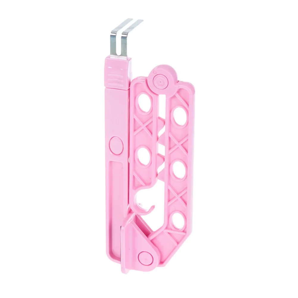 Pink Clothes Hanger Drying Rack 5 Holes Plastic Hook Foldable Holder For Bathroom Home Cupboard J99Store - Цвет: Pink