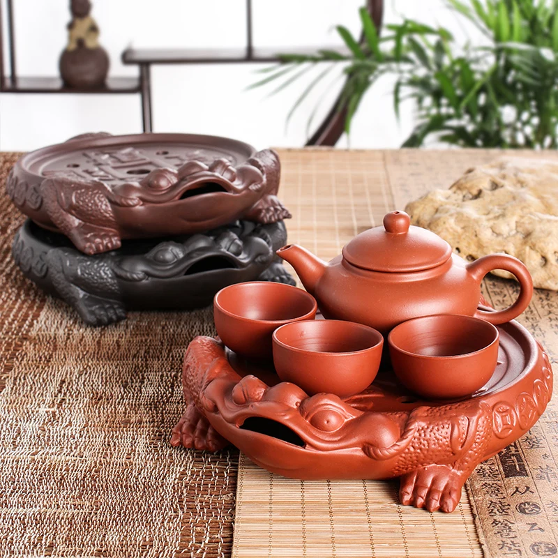 Поднос для чая Yixing китайский поднос с фиолетовым песком морской горшок золотой